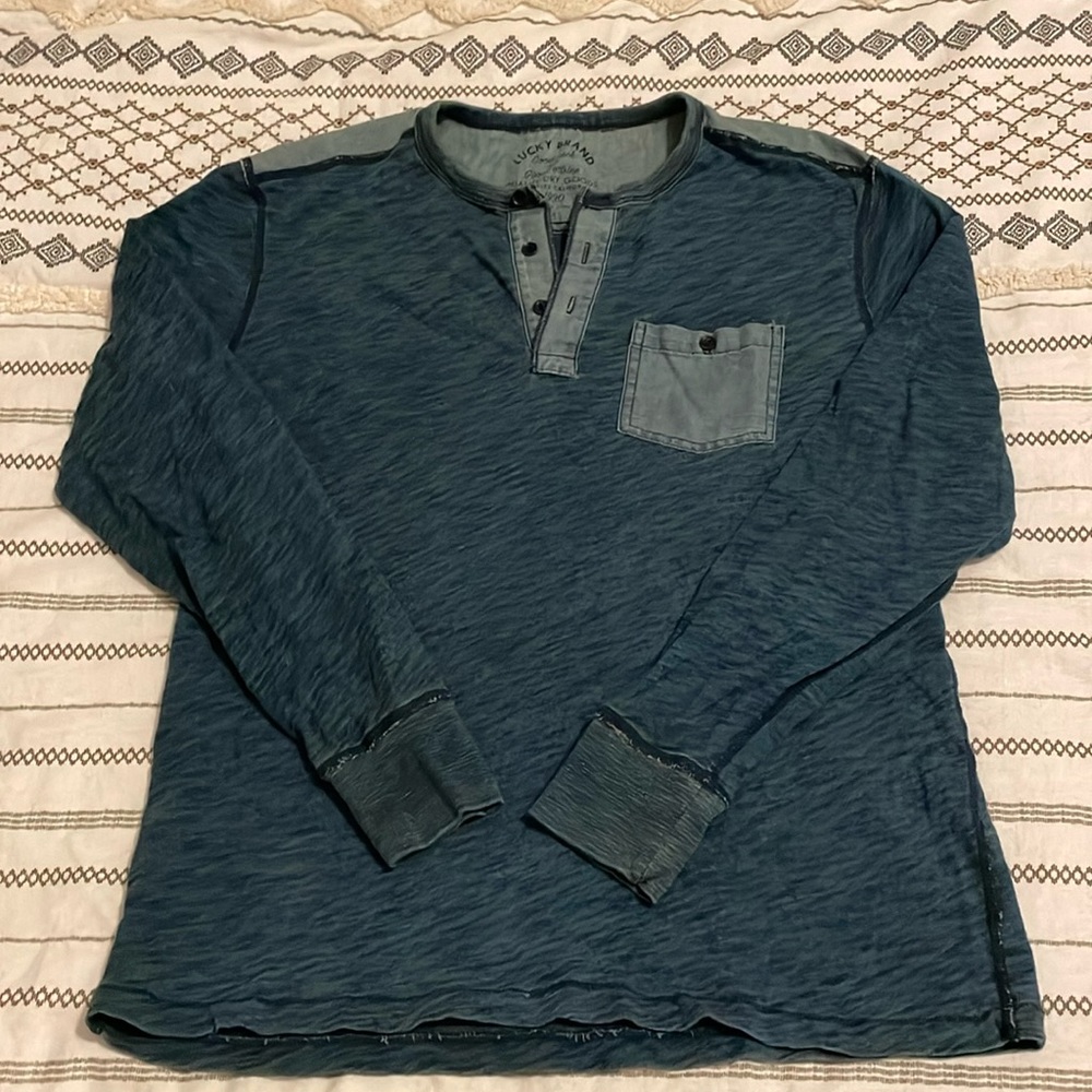 Lucky Brand distressed shirt with pocket